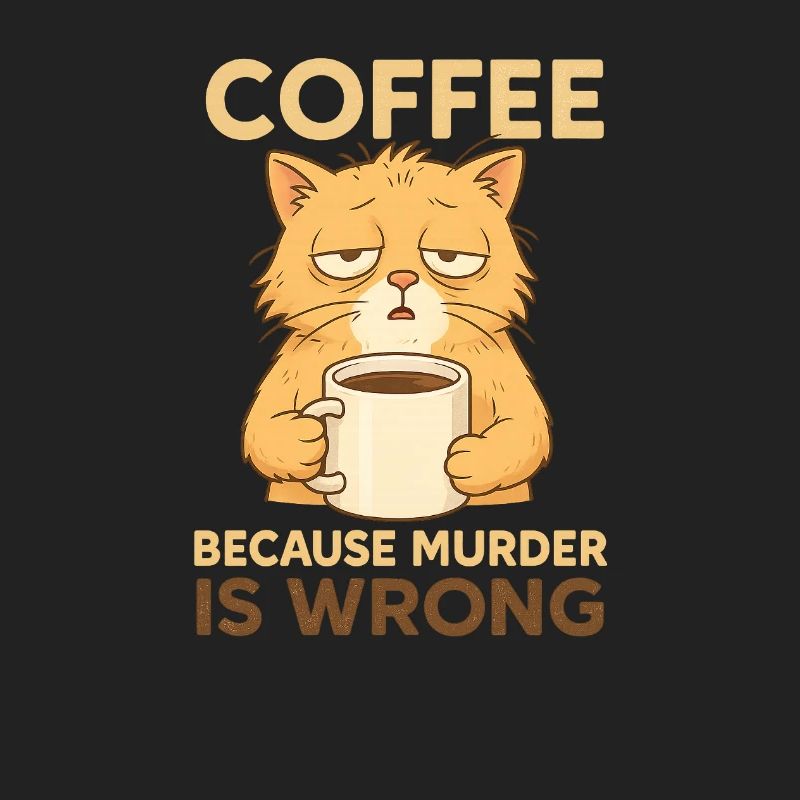 Müde Kaffe Katze - Coffee because murder is wrong