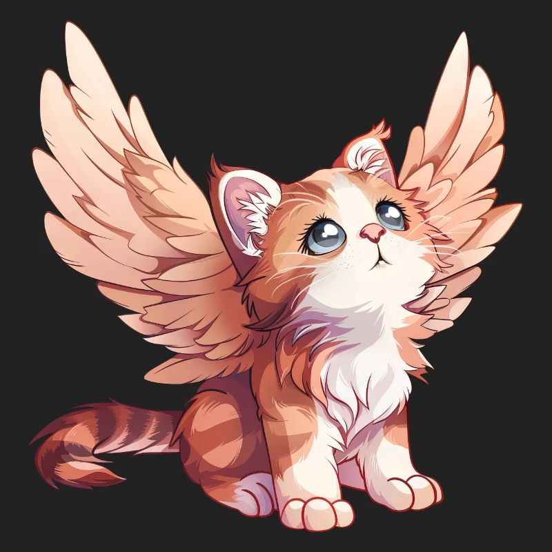 Conception de bande dessinée d’ange chat mignon