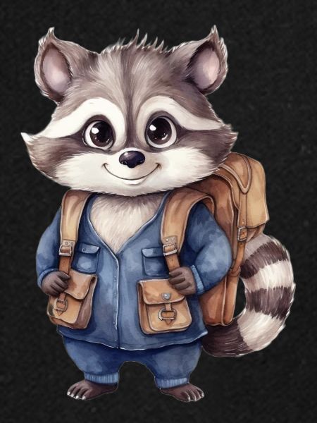 Waschbär Schulanfang