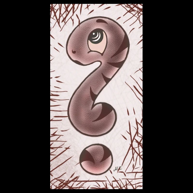 Question mark snake brown narrow