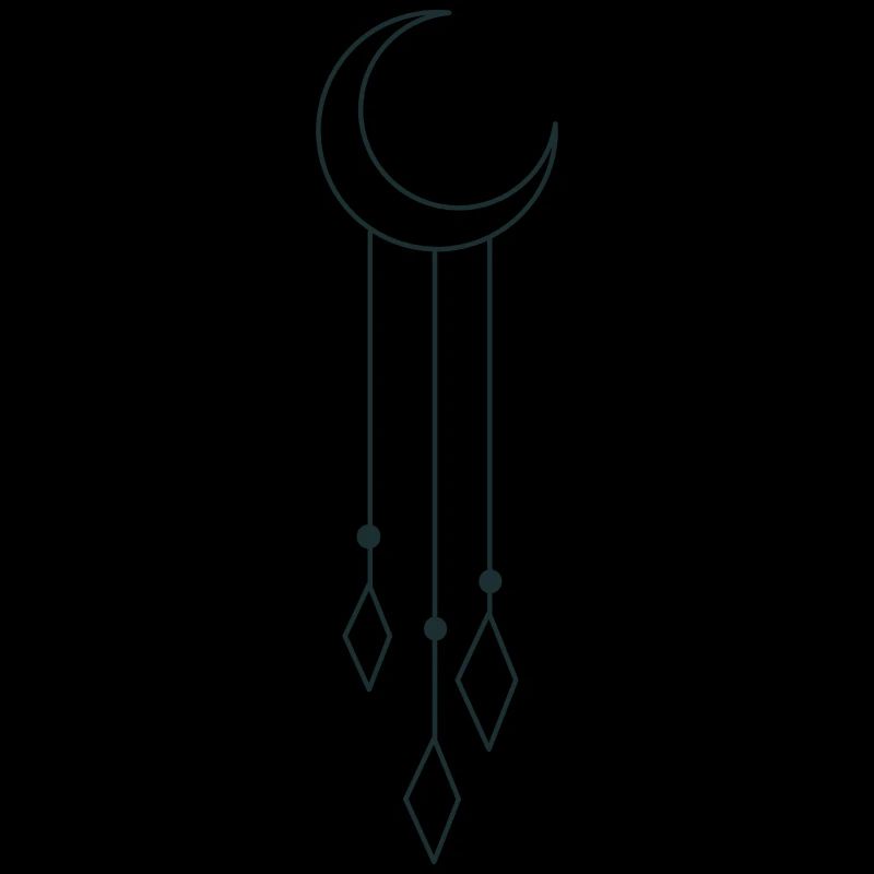 BOHO crescent moon with dangles