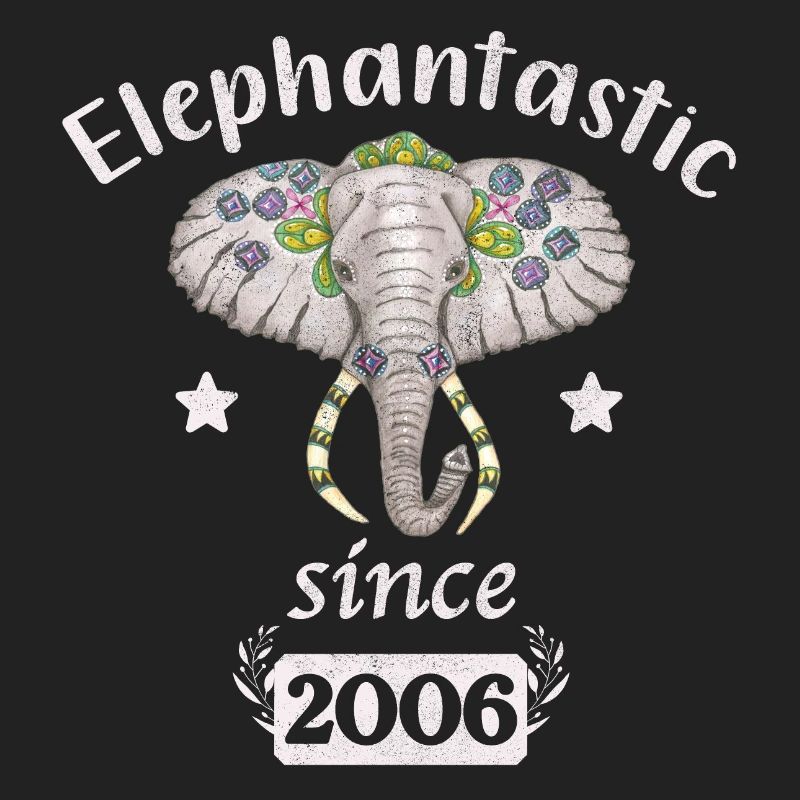 Elephantastic since 2006, elephant head decorated