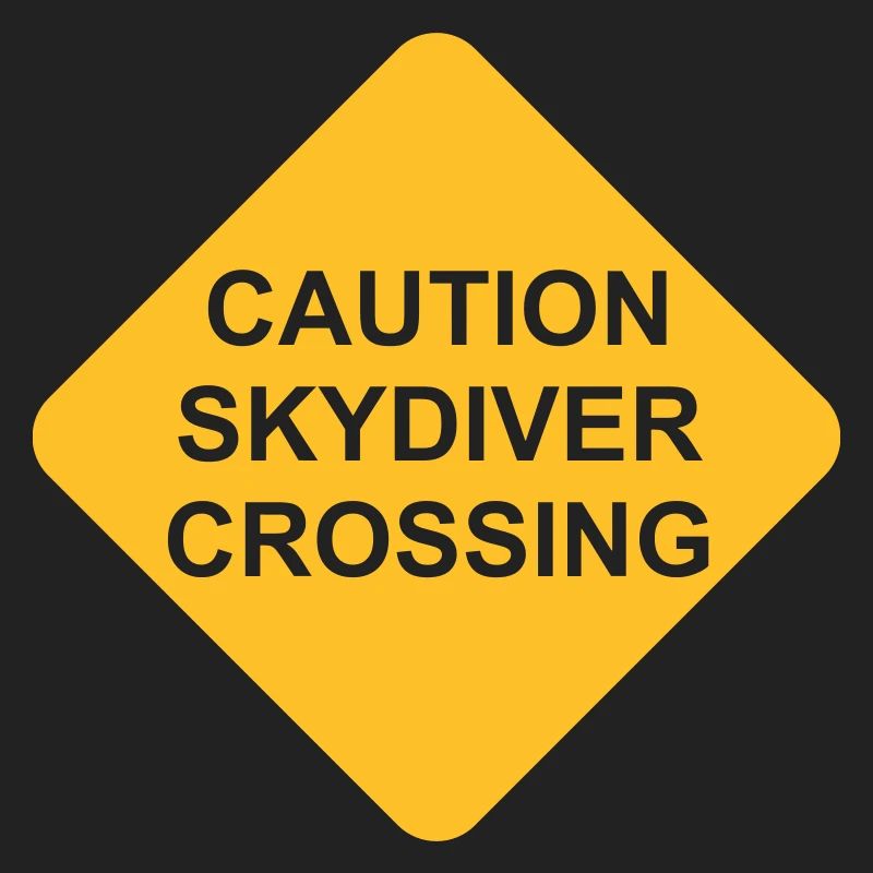 Caution Skydiver Crossing Shield transparent