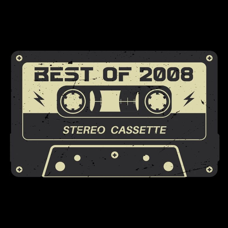 Cassette rétro 2008 millésime 2008 anniversaire 2008