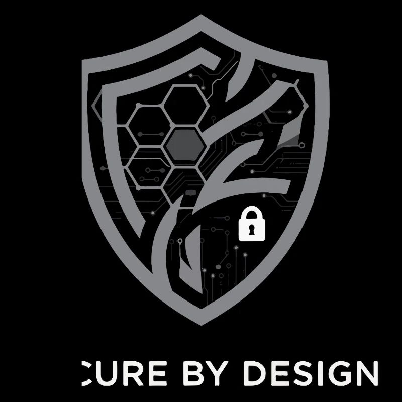 Logo Secure by Design in weiß/grau