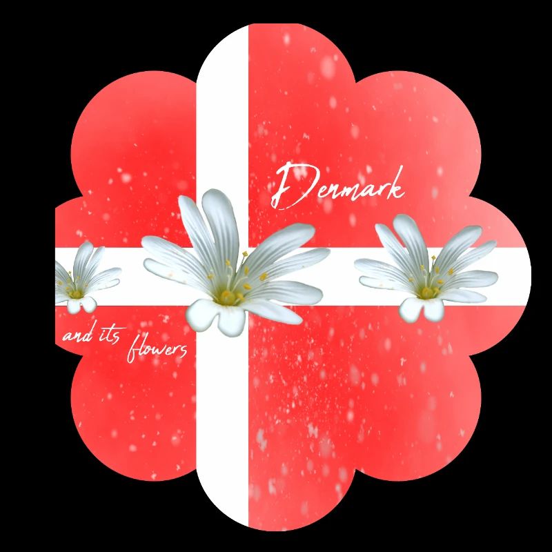 Danemark Drapeau avec des fleurs Danemark
