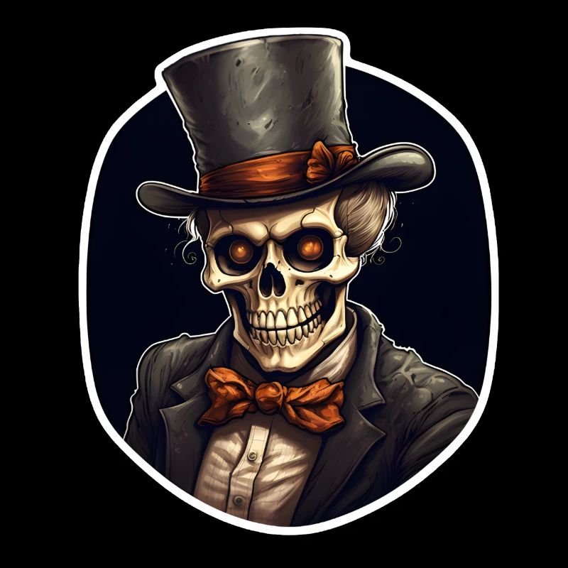 Skull with top hat