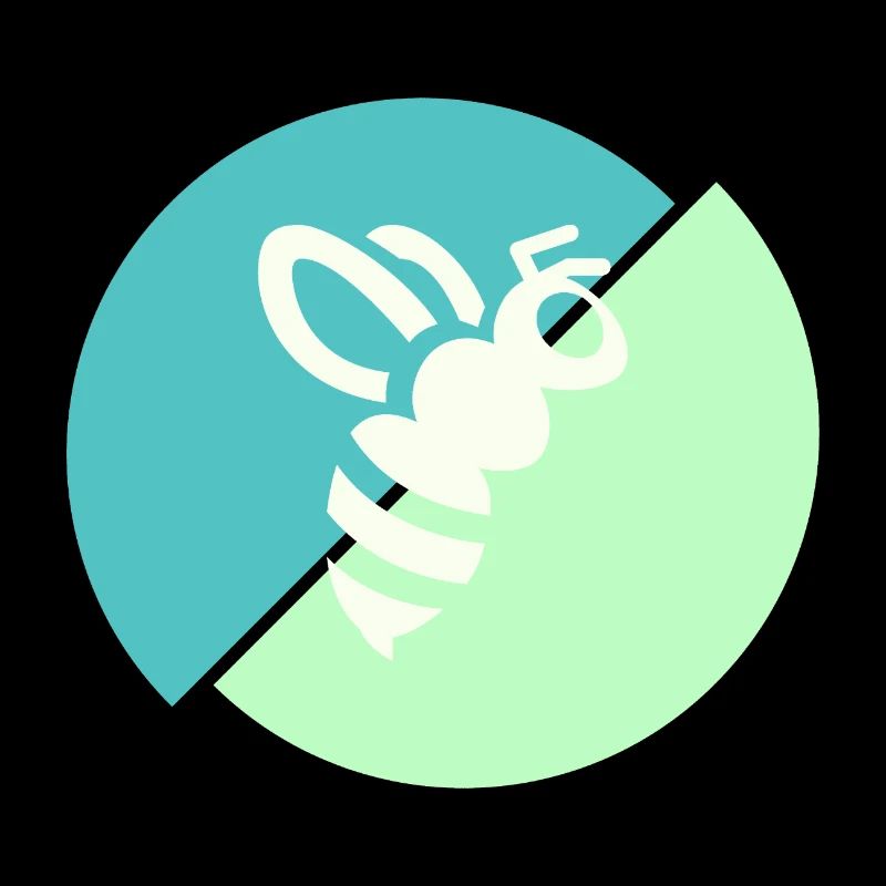 Abeille contrastée vert pastel