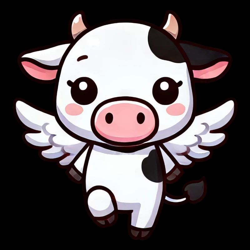 Vache mignonne comme ange dessin animé