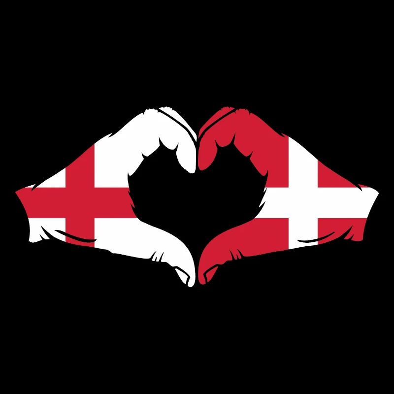 Angleterre Danemark drapeau mains forme coeur utilisé