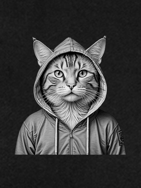 Coole Katze mit Kapuzenpullover