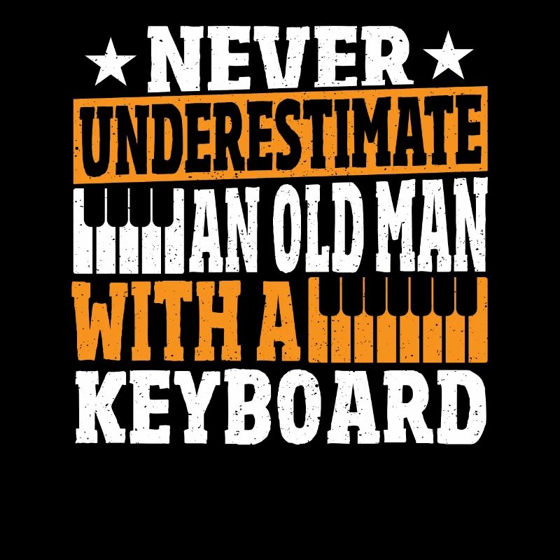 Alter Mann mit einem Keyboard