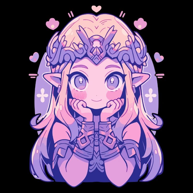 Princesse Chibi mignonne - Conception de conte de fées mignon