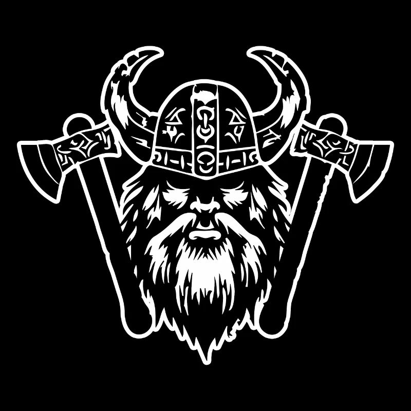 Wikinger mit Axt und Helm