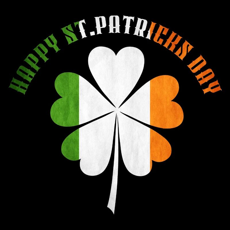 Joyeuse fête de la Saint-Patrick - Shamrock - Couleurs du drapeau