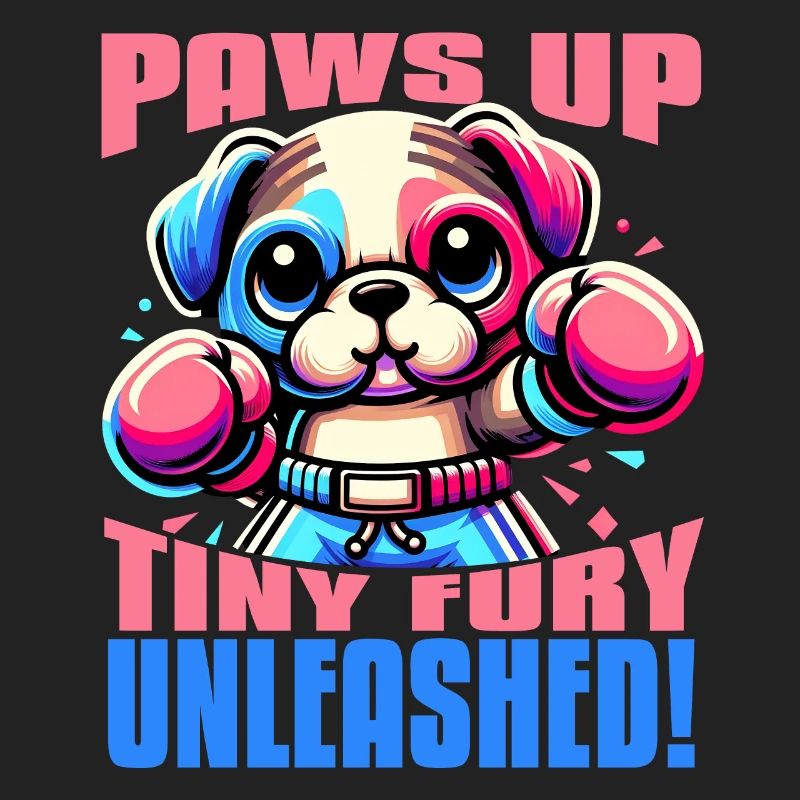 PAWS UP TINY FURY UNLEASHED MIGNON CHIEN KAWAII BOXE