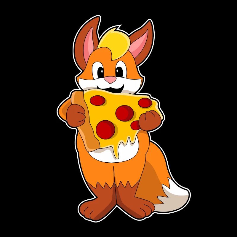Fuchs mit Pizza