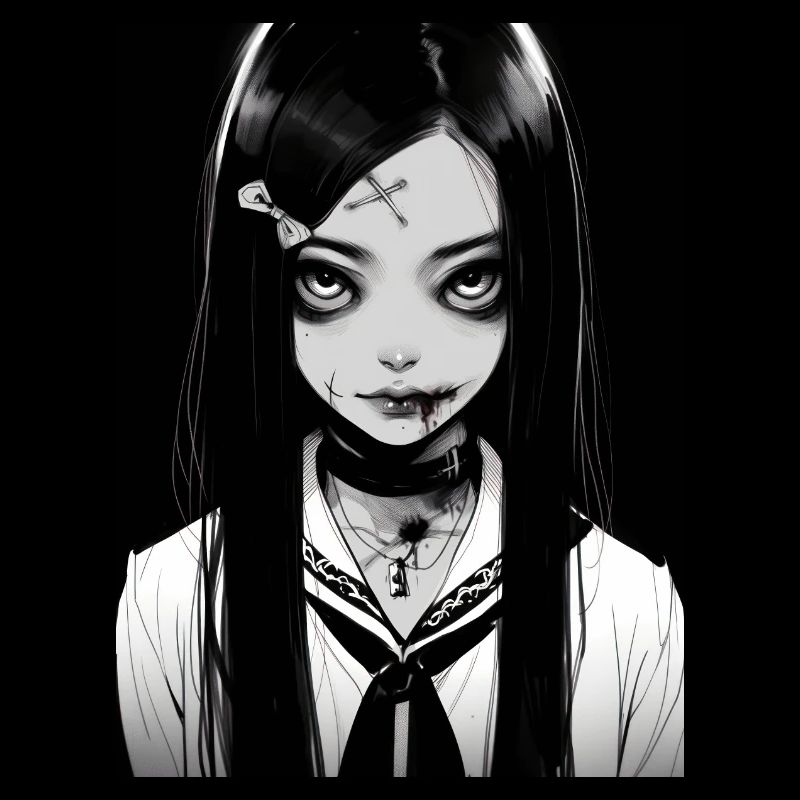 Anime, Mädchen, Geschenk, horror