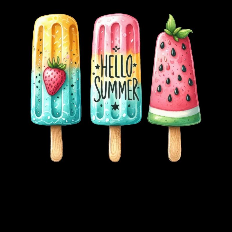 Hello Summer. Fröhliches Eis am Stiel Design, Eis,