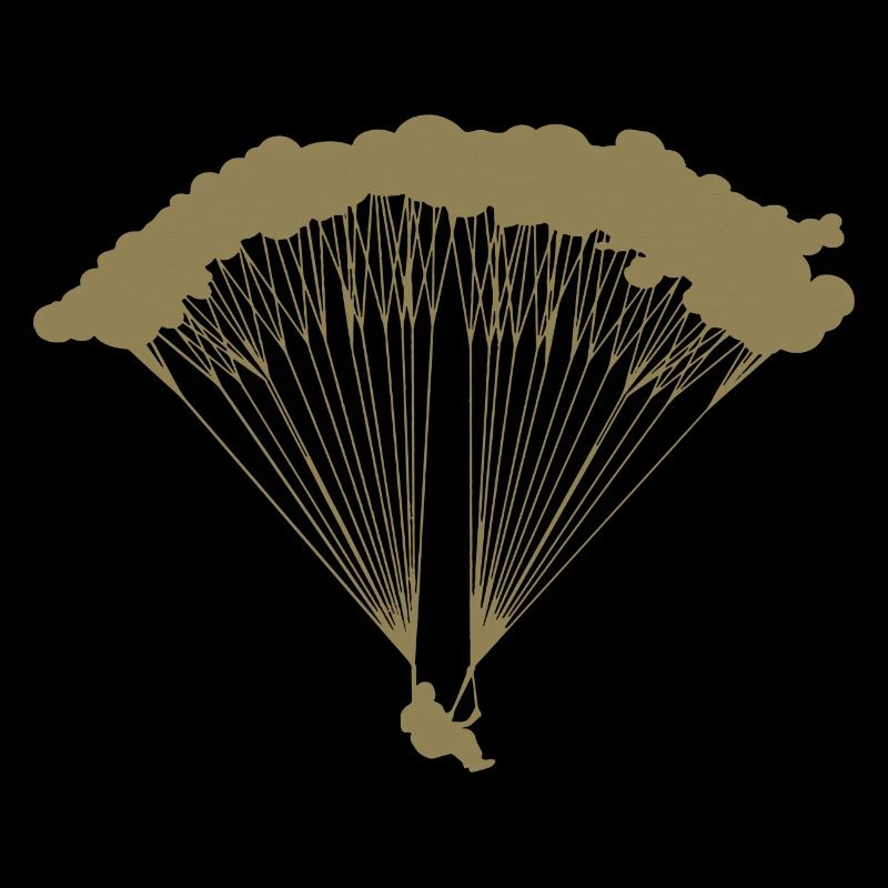 Skydiver in clouds silhouette