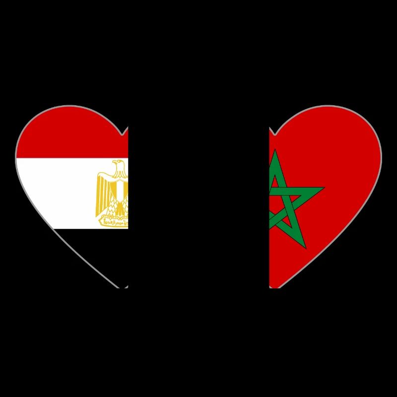 Egypte Maroc Drapeau Coeur