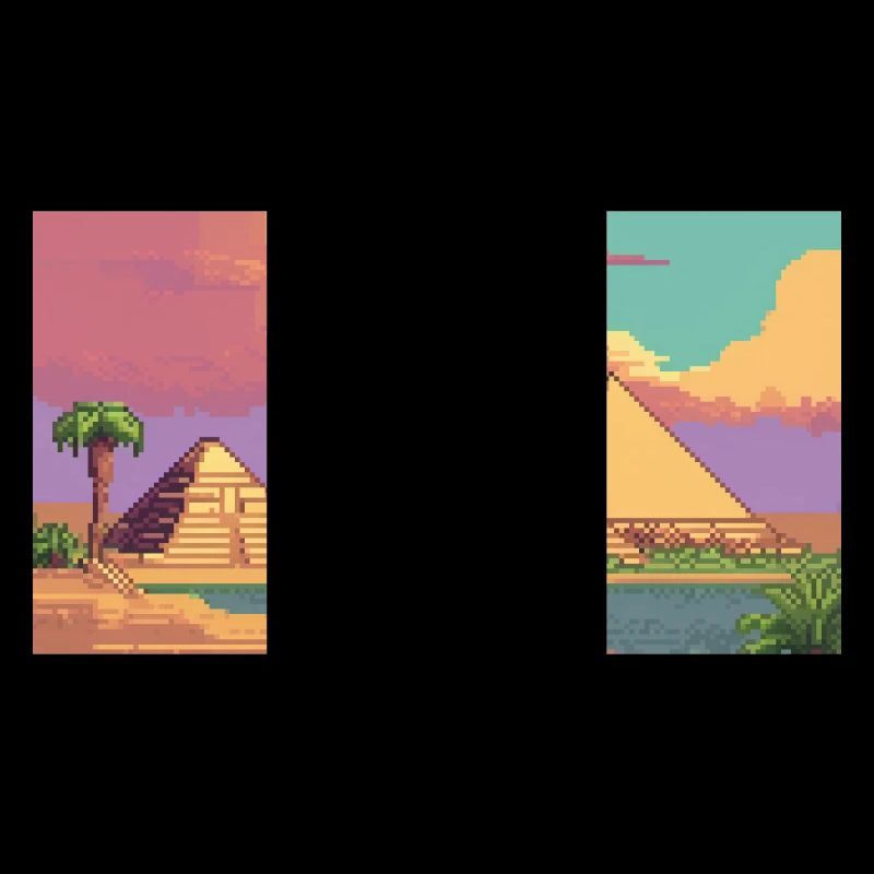 Gizeh, Égypte - Pixel Art