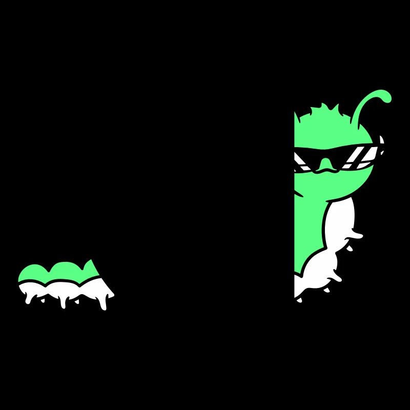 Cool DJ Caterpillar Eats Vinyl Record Party Music