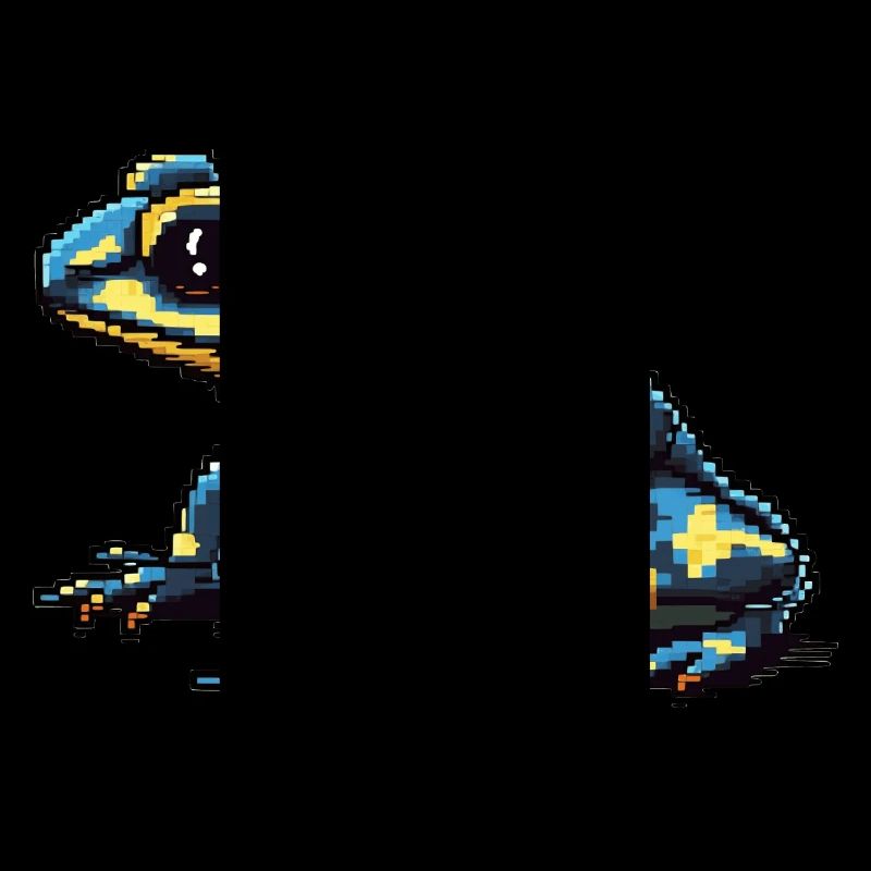 Farbenfroher Retro Pixel Pfeilgiftfrosch in 8 Bit