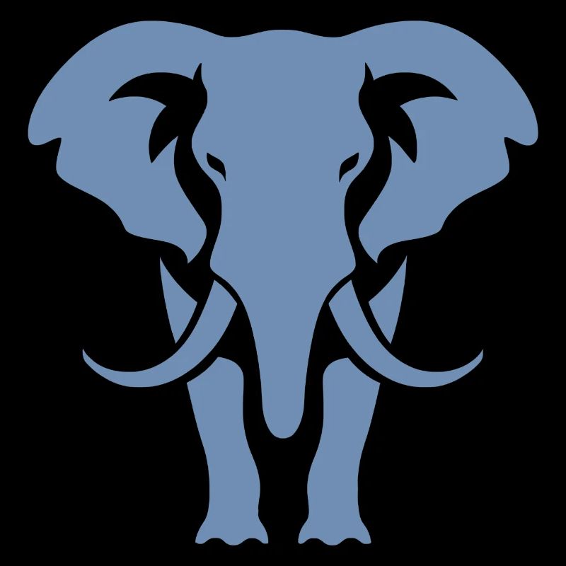 Elephant Silhouette White Logo