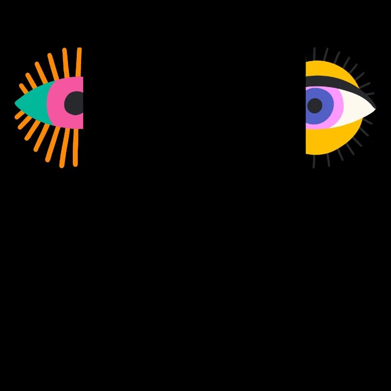 EVIL EYES Colorful Abstract Face