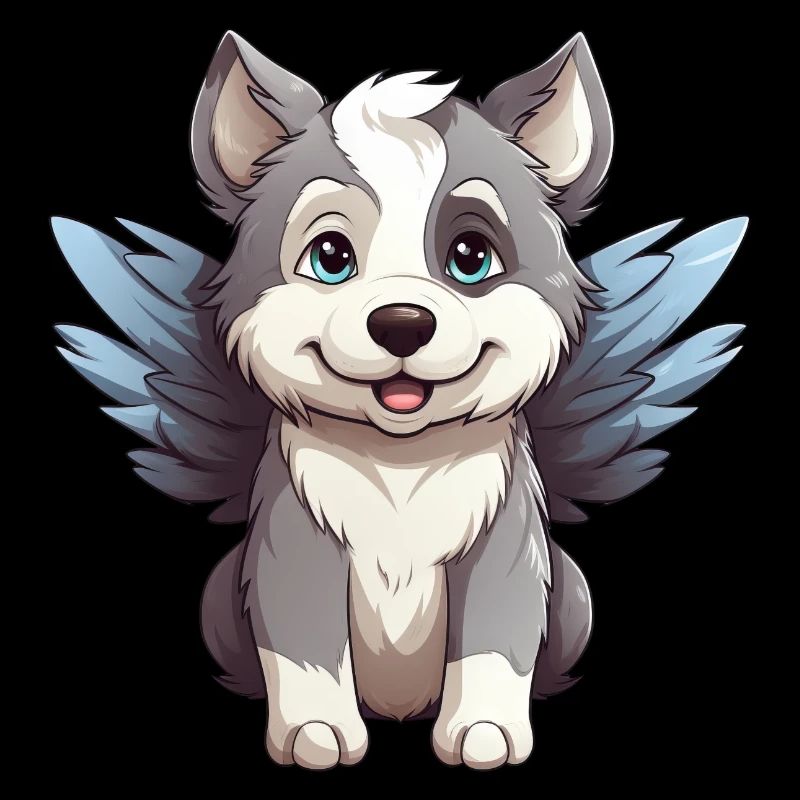 Husky Angel - Chien mignon avec céleste
