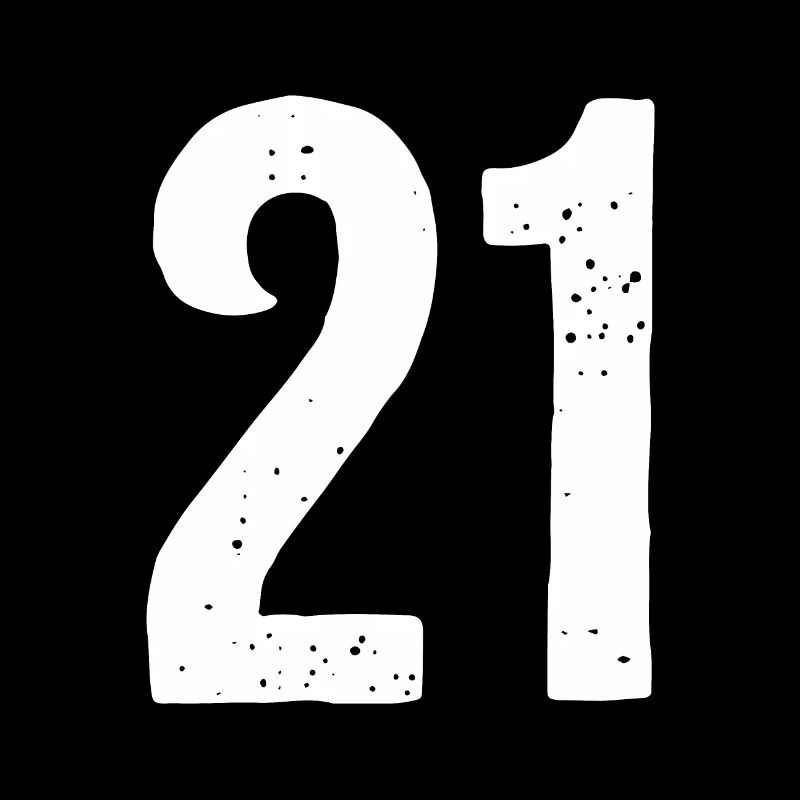 21 Numbers White