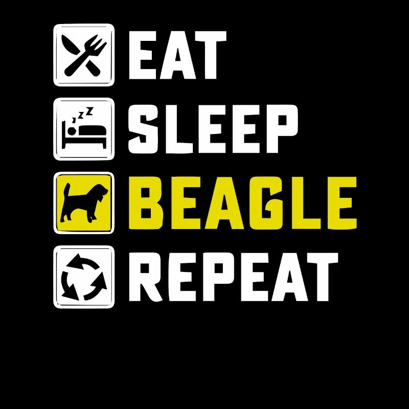 Mangez beagle sommeil répéter