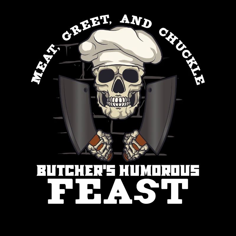 Fleischschneider Metzger Horror Skelett Gore