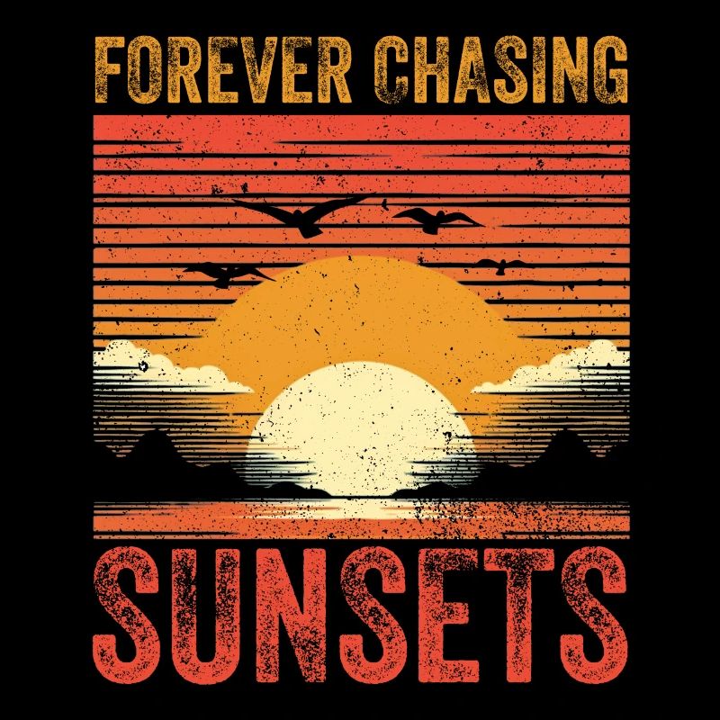 Forever Chasing Sunsets Retro Summer Vacation