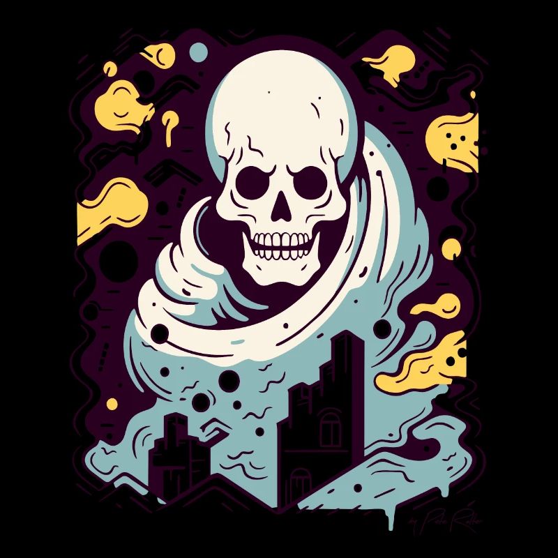 Couleur interactive, crâne industriel moderne