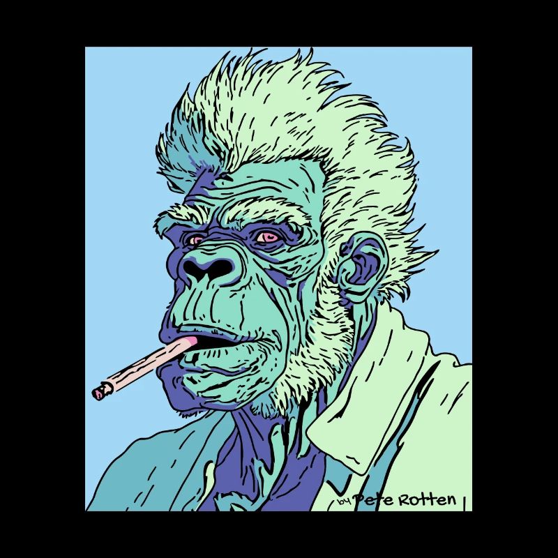 Fumer Grand-père Singe