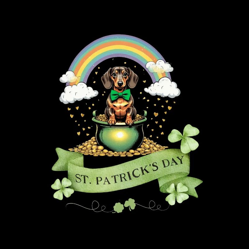 Teckel arc-en-ciel I Pot d’or Saint-Patrick