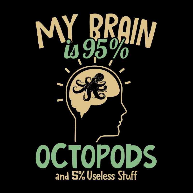 Mon cerveau est composé à 95% d’octopodes Octopodes Octopoda Lover