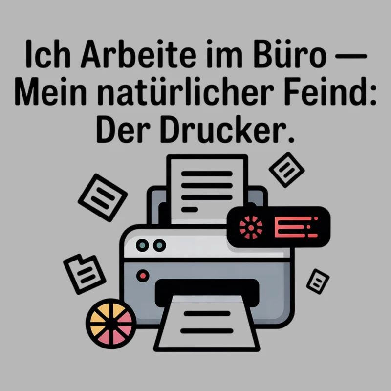 Printer illustration with printing process