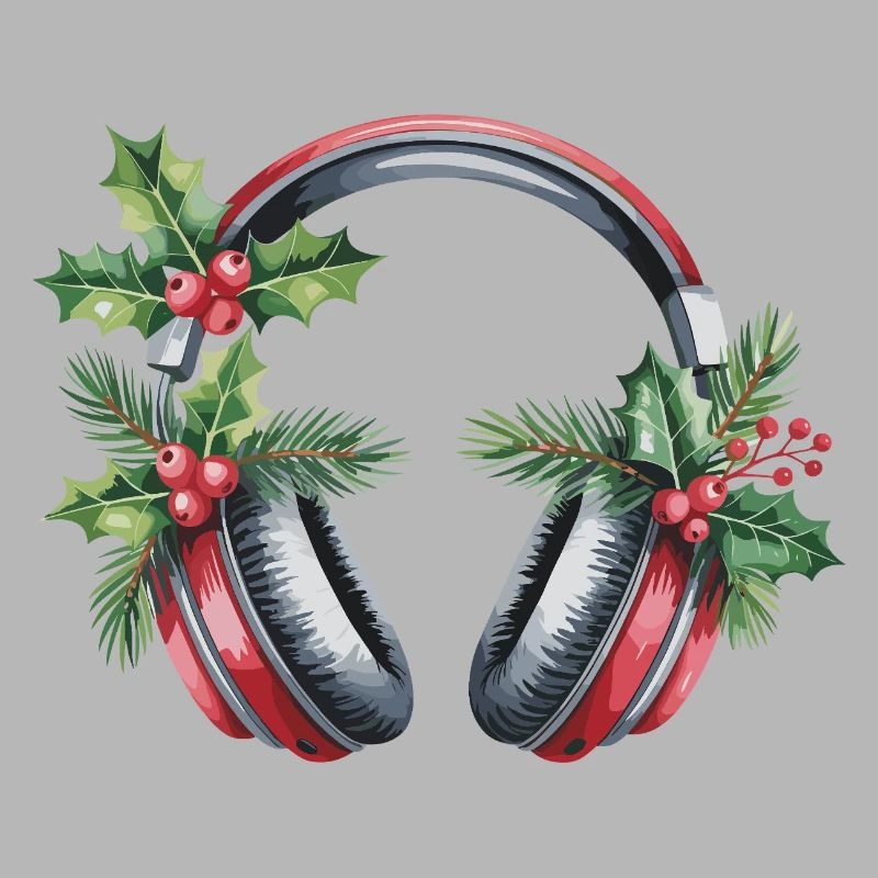 Weihnachtskopfhörer mit Tannengrün
