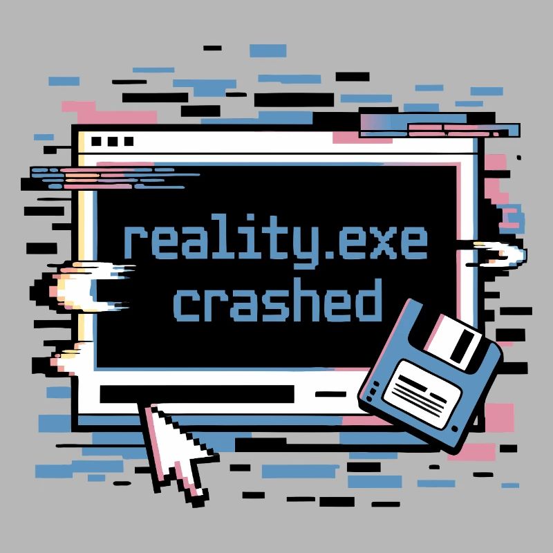 Reality.exe Crashed Retro Pixel Design
