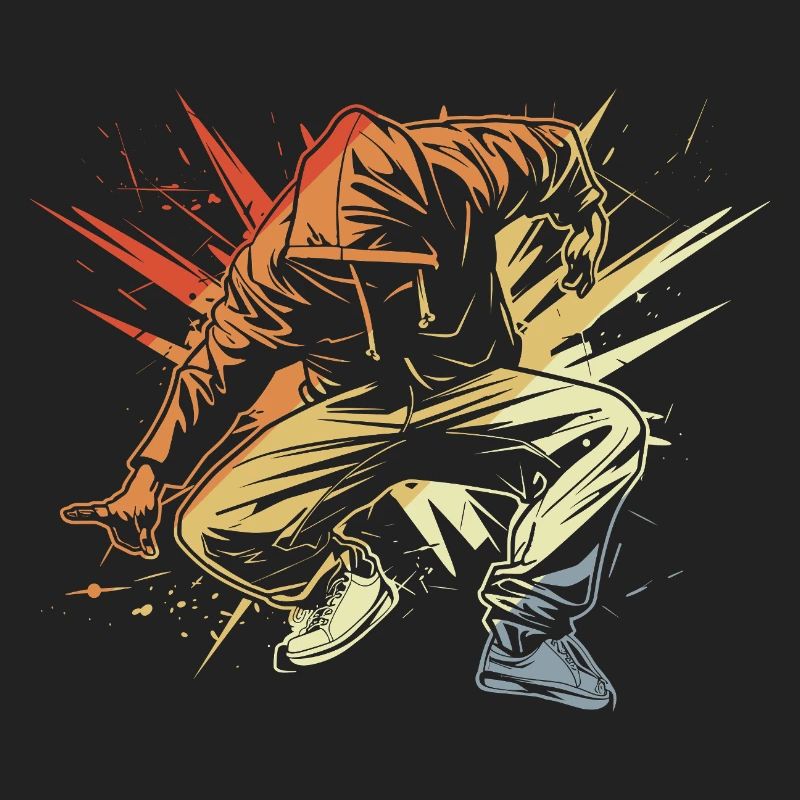 Breakdancer Drawing Vintage