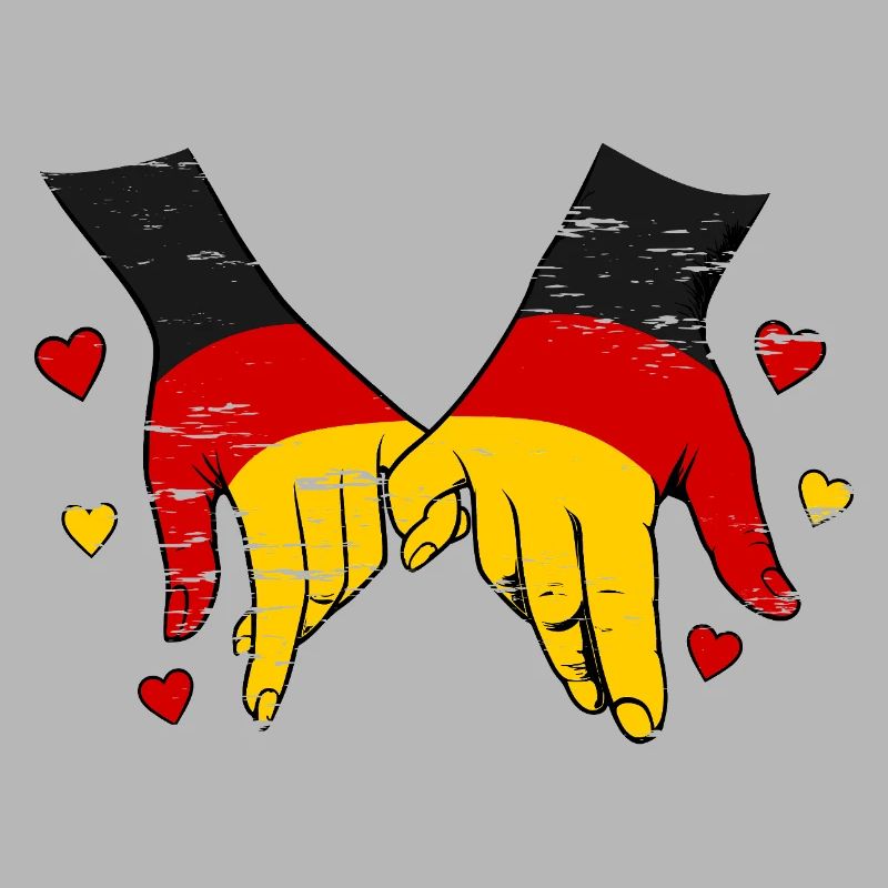 Drapeau allemand main dans la main utilisé