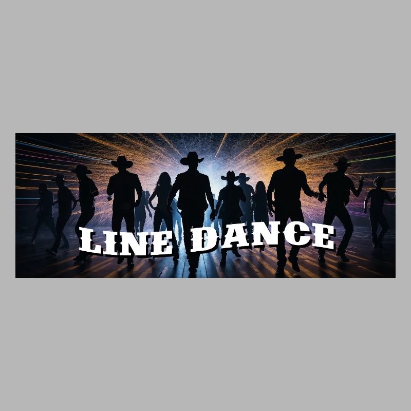 Line dance group dancing