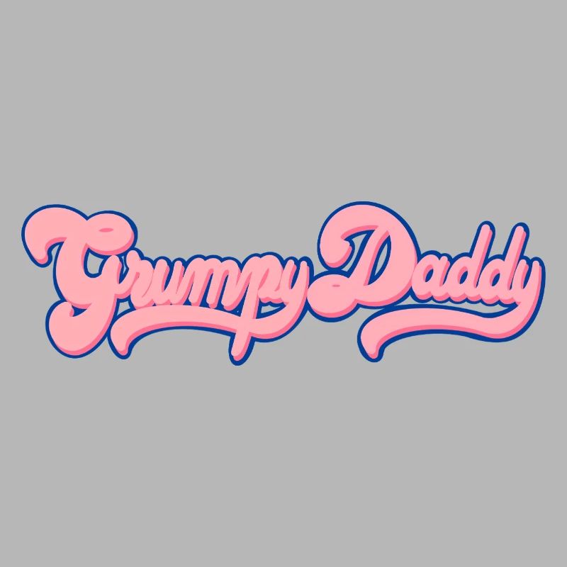 Grumpy Daddy Retro Script - Color "Bubble Gum"