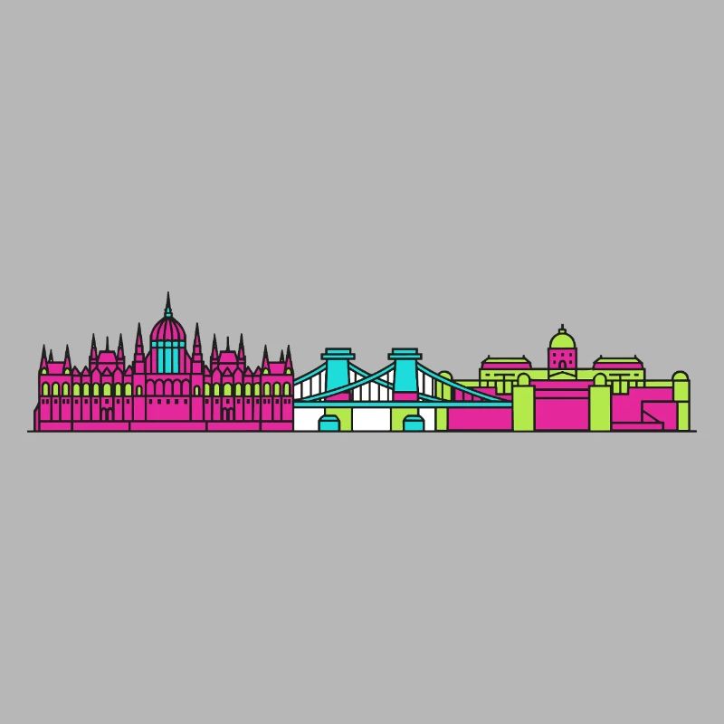 Budapester Stadtskyline-Parlament: Moderne Kunst