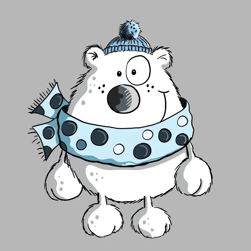 Drolliger Eisbär - Bär - Winter - Comic - Tiere