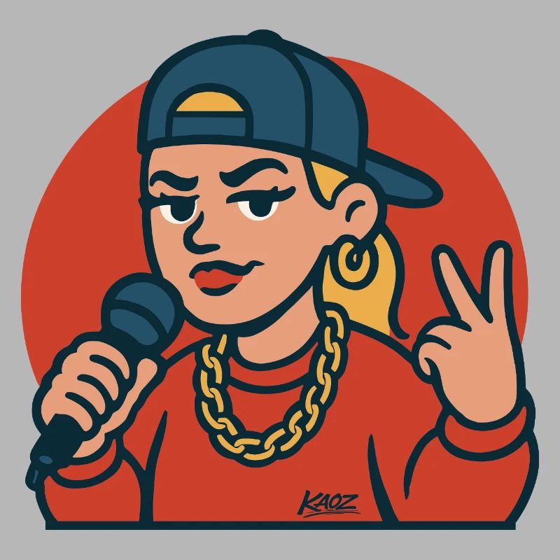 Diva du rap avec micro