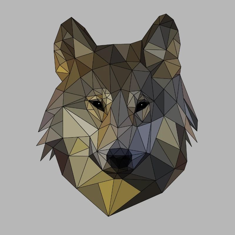 Polygon Wolf Triangular Mosaic Shapes Polyart